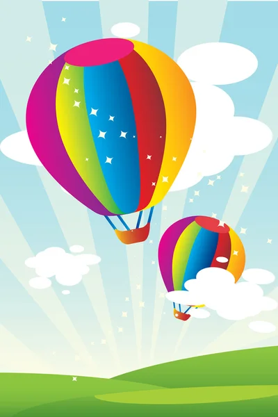 Balony na ogrzane powietrze — Wektor stockowy