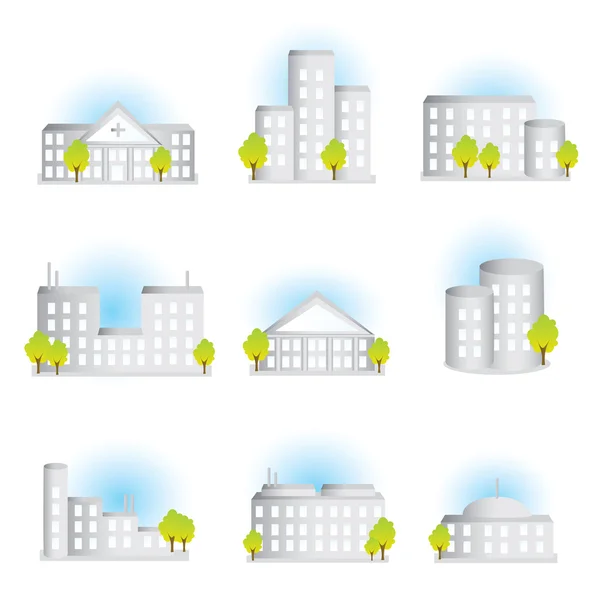Collecte de différents bâtiments — Image vectorielle