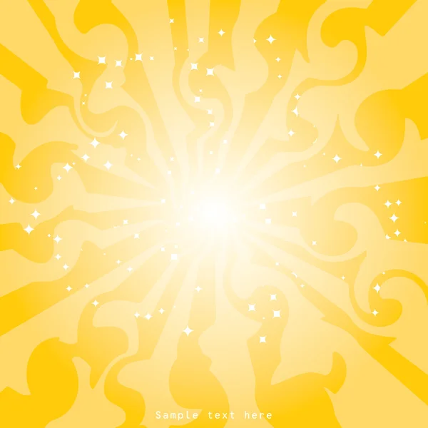 Sarı bir arka plan üzerinde yıldız soyutlama — Stok Vektör