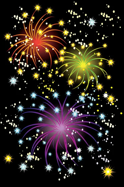 stock vector Beautiful colorful fireworks