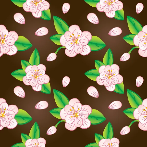 粉色的花无缝背景 — 图库矢量图片