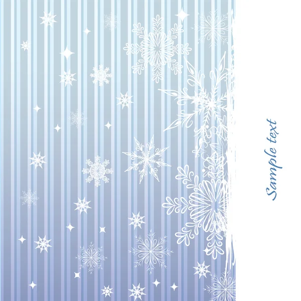 Winter achtergrond met prachtige verschillende sneeuwvlokken — Stockvector