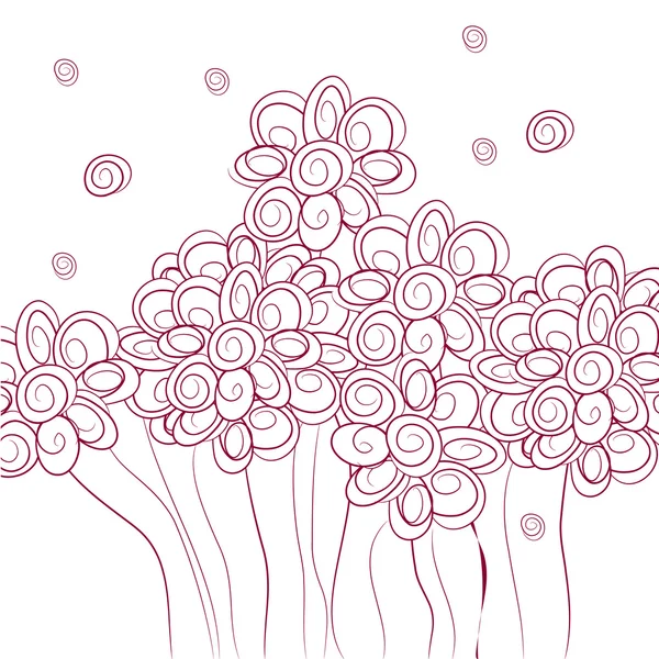 Carte de voeux fleurs roses — Image vectorielle