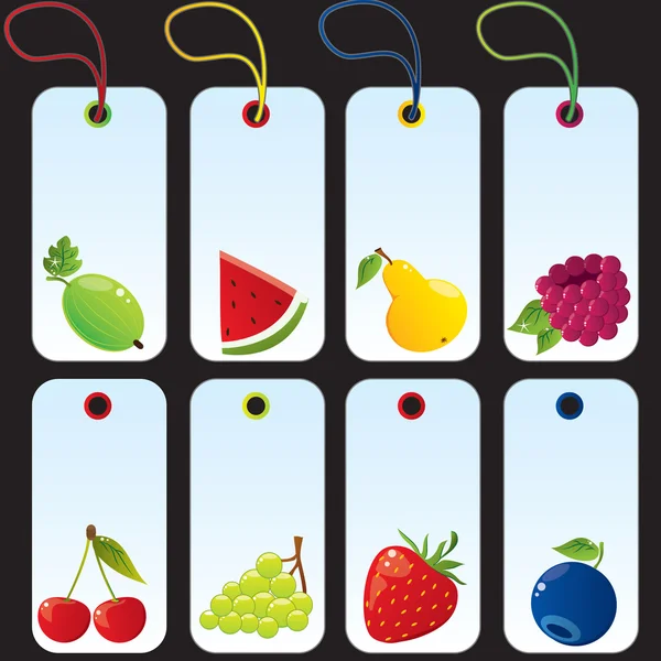 Conjunto de tarjetas de fruta — Vector de stock