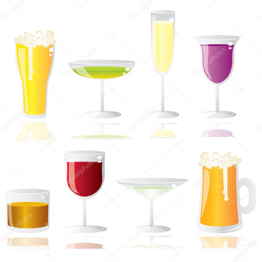 Vector Drink Icons. Abstract web symbols.
