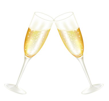 Two glasses of champagne clipart