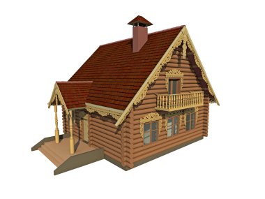 Country wooden eco-house in the style of a Russian village clipart