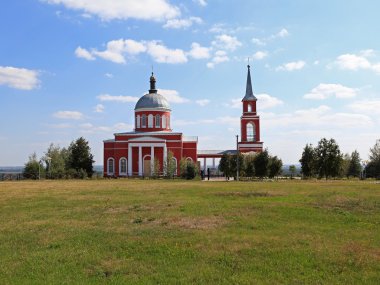 Russia, Belgorod region. Borisov district, village Hotmyzhsk. Church of the Resurrection. clipart