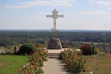 Russia, Belgorod region. Borisov district, village Hotmyzhsk. Worship cross clipart