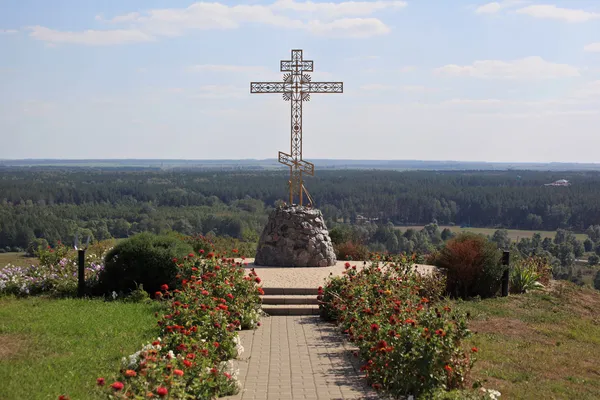 stock image Russia, Belgorod region. Borisov district, village Hotmyzhsk. Worship cross