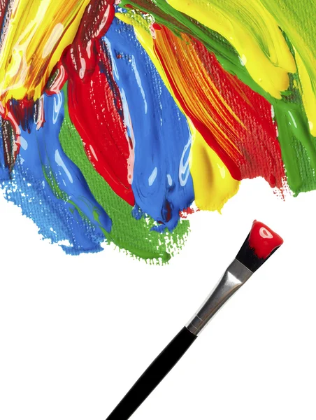 颜色描边油油漆刷艺术 — 图库照片