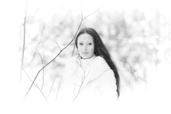 Dívka v lese — Stock fotografie