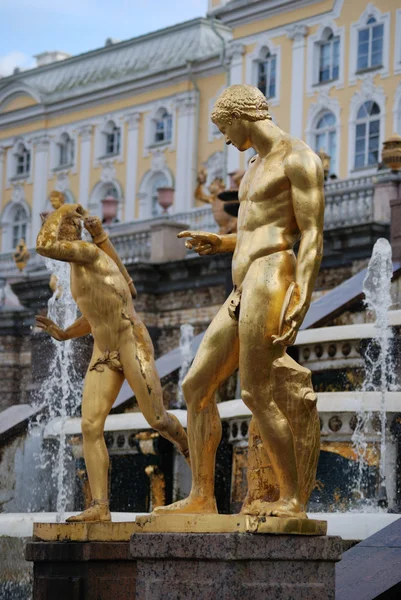 Petergofovy fontány, Petrohrad, Rusko — Stock fotografie