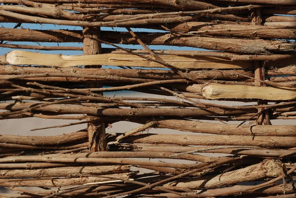 stock image Wicker wooden fence