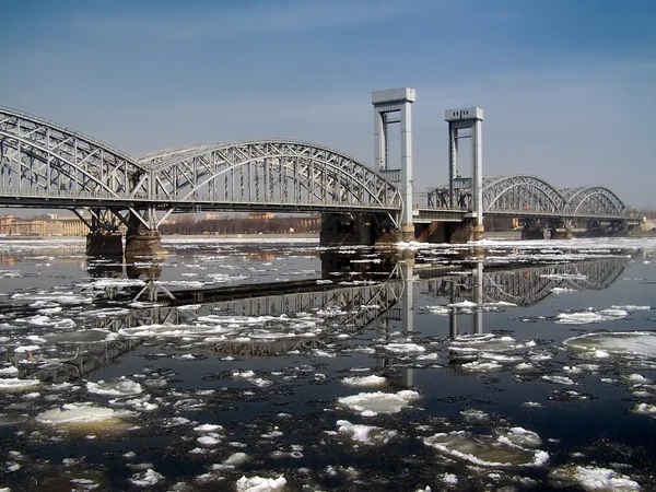 stock image Bridge across the river Neva