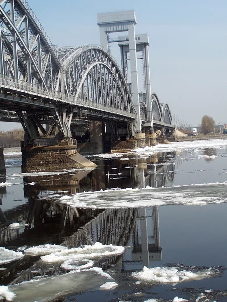 Bro över floden neva — Stockfoto