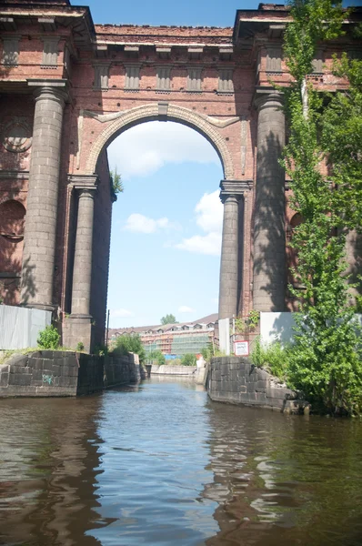 stock image Moyka river. Water Gate of New Holland island.