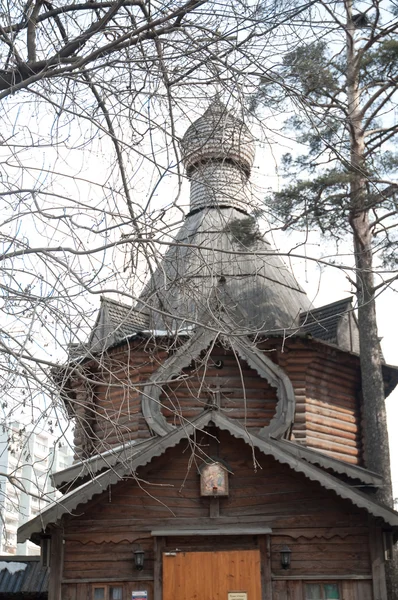 Ρωσία, Μόσχα. η ξύλινη εκκλησία — Φωτογραφία Αρχείου