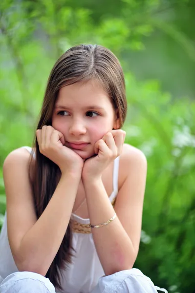 Thoughtful little girl. Stock Picture