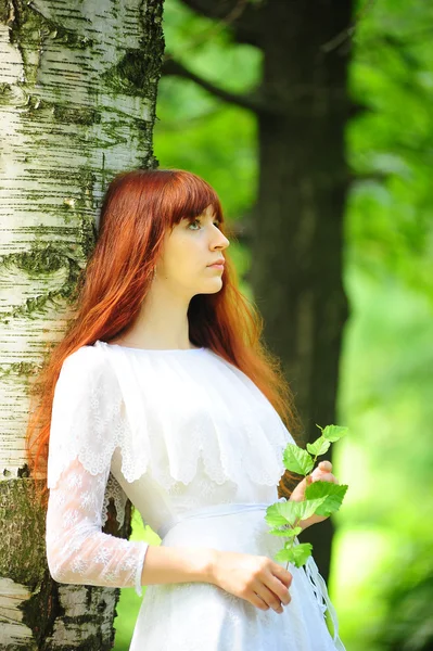 Young red-haired pretty woman — Stock Photo, Image
