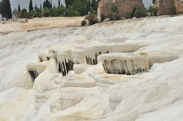 Calcium watervallen pamukkale Turkije — Stockfoto