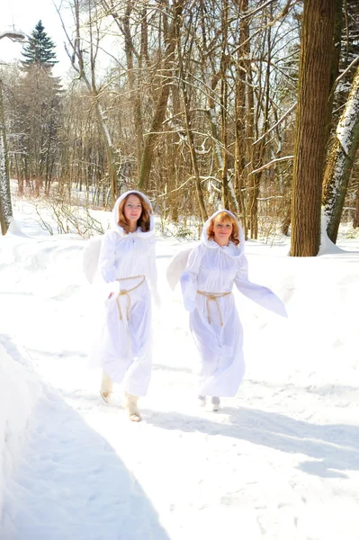 Two White Angels — Stock Photo, Image