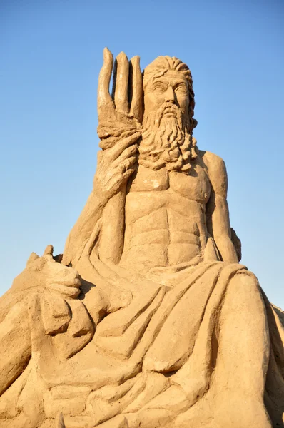 stock image Sand sculpture of Poseidon