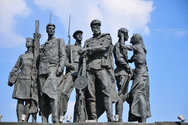 Μνημείο Για Τους Υπερασπιστές Της Αποκλεισμό Λένινγκραντ — Φωτογραφία Αρχείου