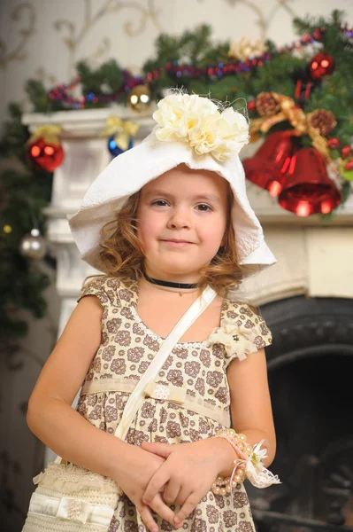 Portret Wiktoriańskim Stylu Cute Dziewczynka — Zdjęcie stockowe
