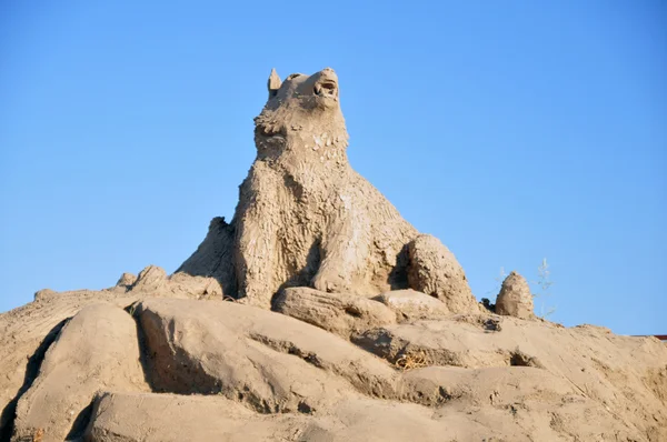 Sand Sculpture Wolf — Stock Photo, Image
