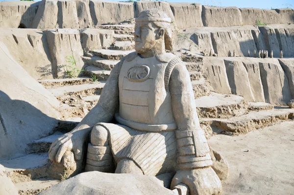 砂雕塑骑士 — 图库照片