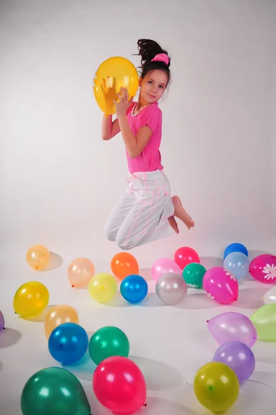 Дівчинка Повітряними Кульками — стокове фото