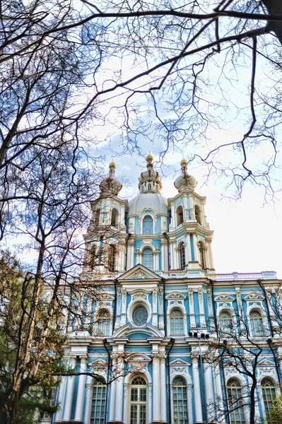 圣彼得堡 斯莫尔尼大教堂的视图 — 图库照片