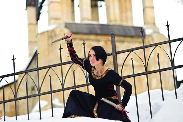 Chica en un vestido medieval —  Fotos de Stock