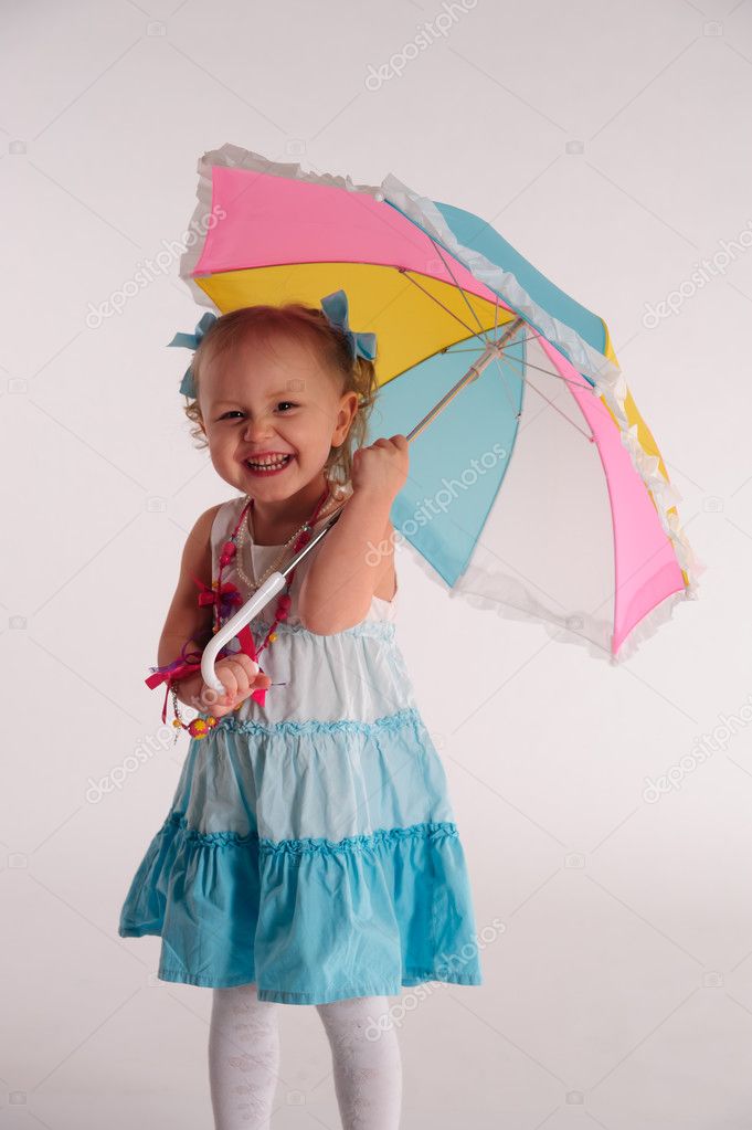 Little girl with umbrella Stock Photo by ©evdoha 5272345