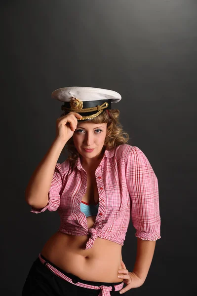 美少女戦士セーラームーン キャップで女性のクローズ アップの肖像画 — ストック写真