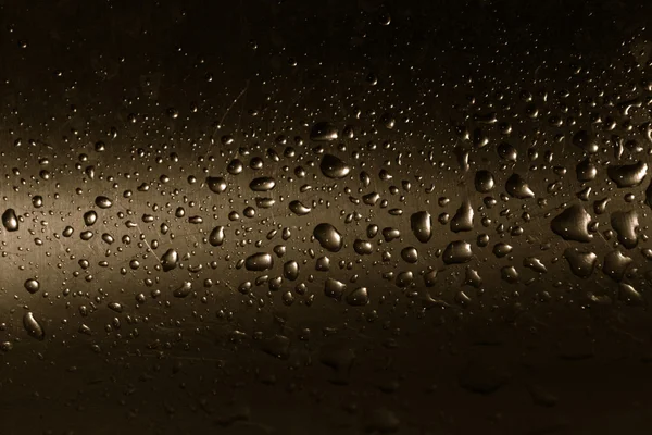 Gotas de água no metal — Fotografia de Stock