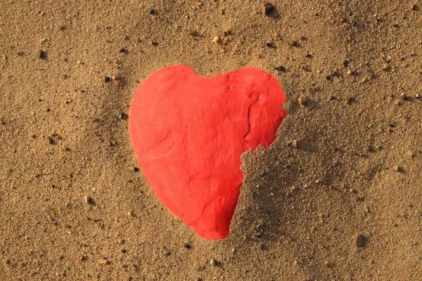 Heart shape in sand — Stock Photo, Image