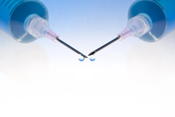 Blaue Medikamente Mit Buntem Hintergrund Von Unten Beleuchtet Gemischter Blauer — Stockfoto