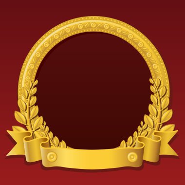 Golden round frame clipart