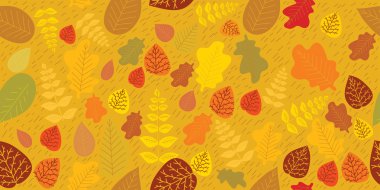 Cartoon seamlessl pattern with autumn leaves .Background clipart