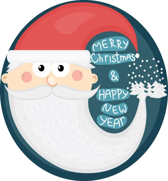 Cartoni animati cartolina di Natale con Babbo Natale — Vettoriale Stock