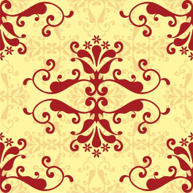 Red damask wallpaper clipart