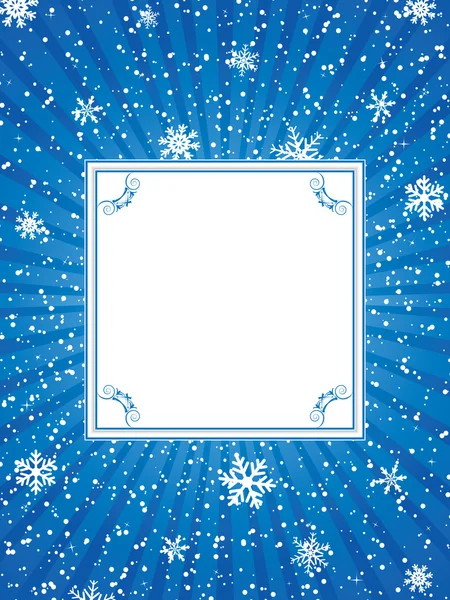 Cadre de Noël bleu — Image vectorielle