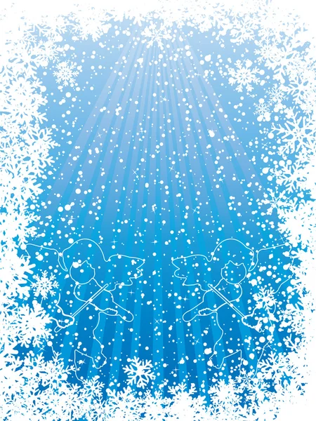 Niebieski rama Boże Narodzenie — Wektor stockowy