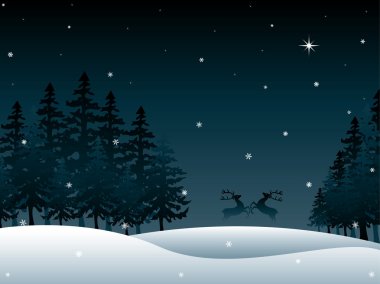 Winter scene clipart