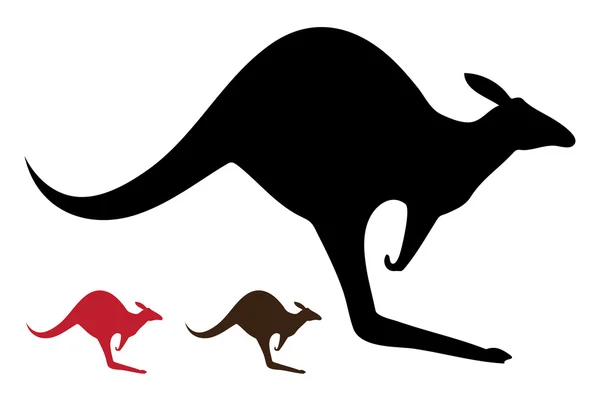 Kangaroo silhouettes — Stock Vector