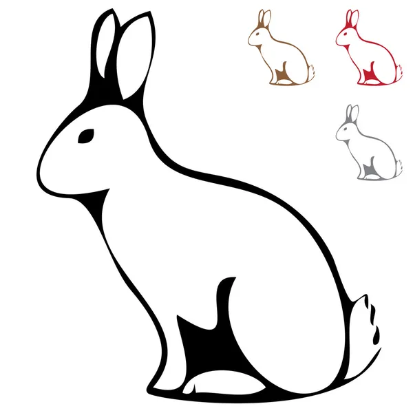 Tavşan siluet — Stok Vektör