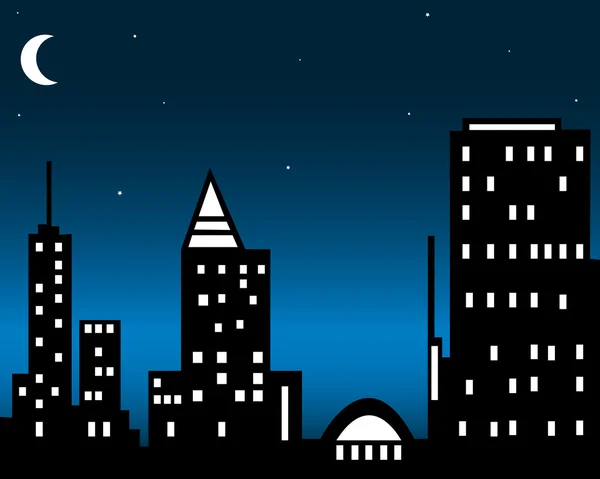 Blue skyline of city — Stock Vector
