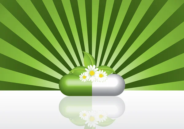 Naturalne ziołowe tabletki — Wektor stockowy